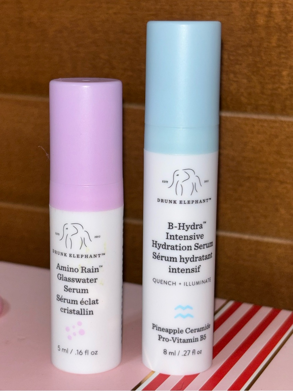 Drunk Elephant B-Hydra Serum & Drunk Elephant Amino Rain Glasswater Serum